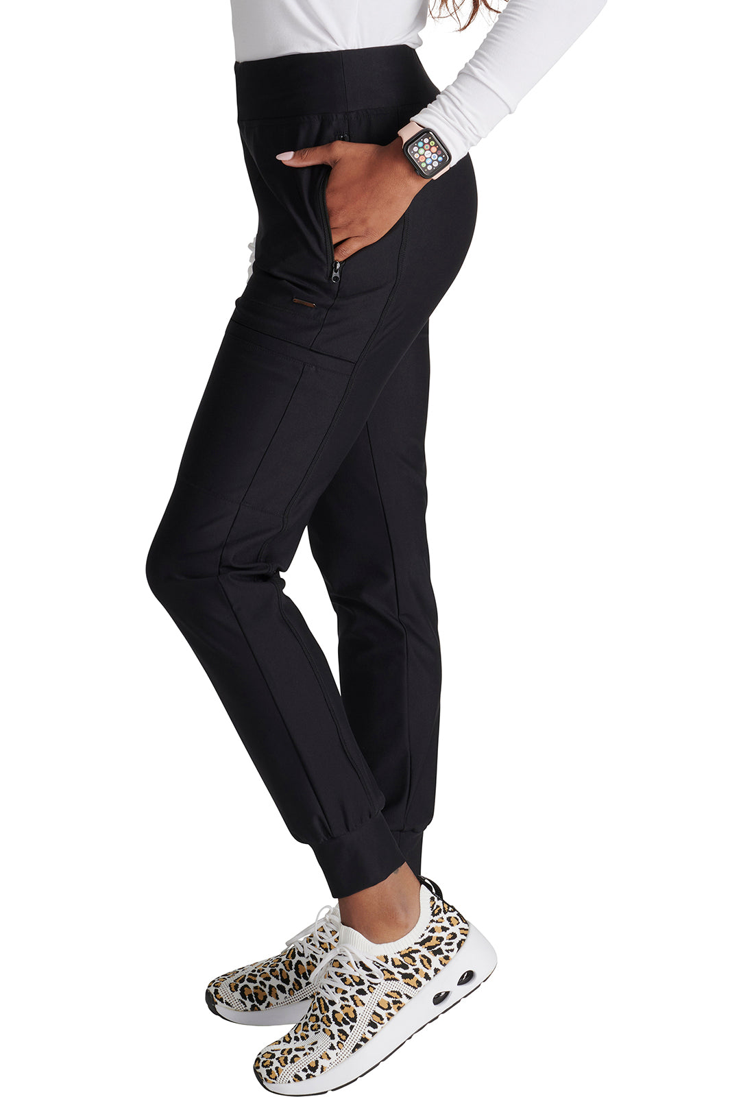 Cherokee Form Women's Mid Rise Tapered Leg Drawstring Jogger