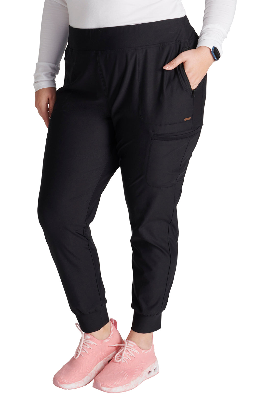 Cherokee Form Women's Mid Rise Tapered Leg Drawstring Jogger