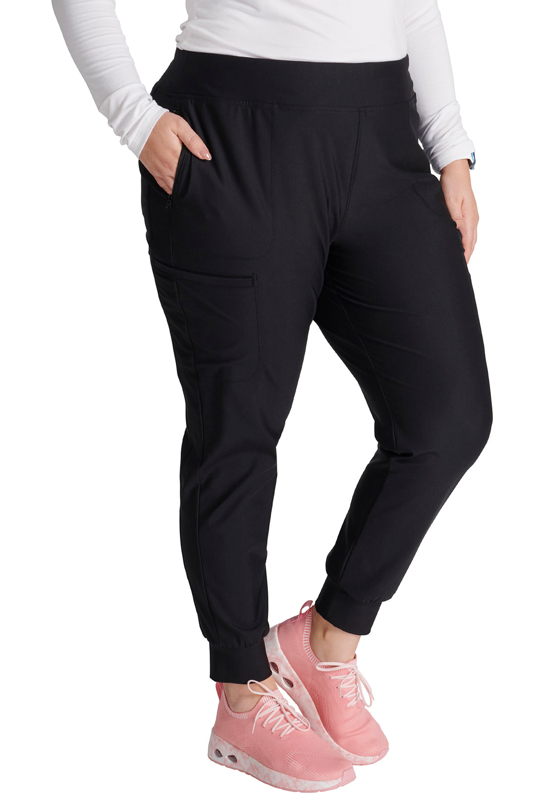 Cherokee Form Women's Mid Rise Tapered Leg Drawstring Jogger