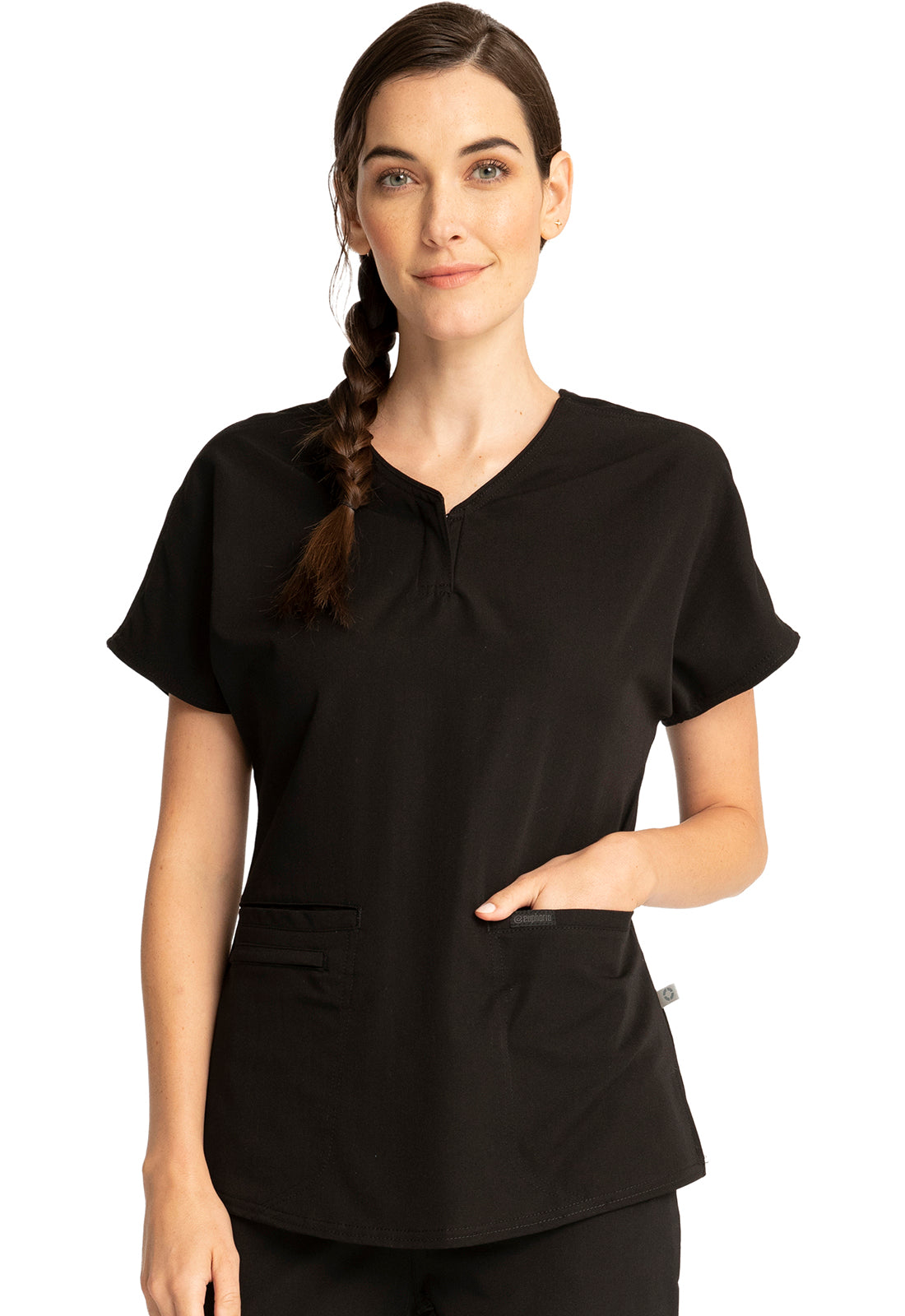 Cherokee Euphoria Women's Zip V-Neck Top