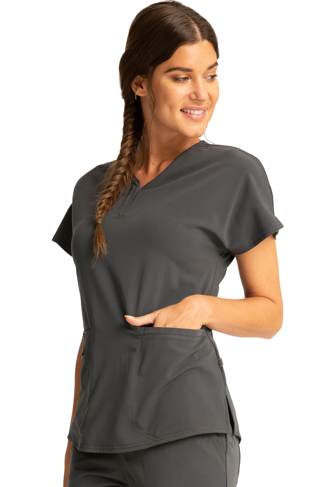 Cherokee Euphoria Women's Zip V-Neck Top